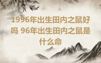 1996年出生田内之鼠好吗 96年出生田内之鼠是什么命