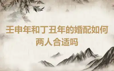 壬申年和丁丑年的婚配如何 两人合适吗