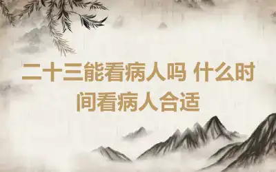 二十三能看病人吗 什么时间看病人合适