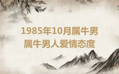1985年10月属牛男 属牛男人爱情态度