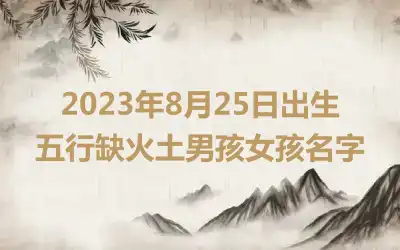 2023年8月25日出生五行缺火土男孩女孩名字