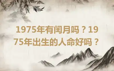 1975年有闰月吗？1975年出生的人命好吗？
