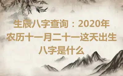 生辰八字查询：2020年农历十一月二十一这天出生八字是什么