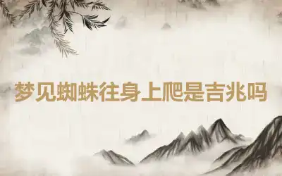 梦见蜘蛛往身上爬是吉兆吗