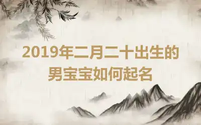 2019年二月二十出生的男宝宝如何起名