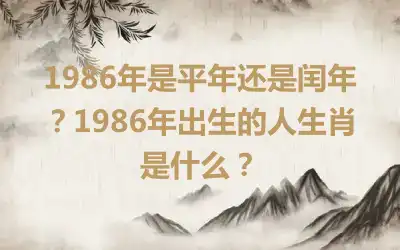 1986年是平年还是闰年？1986年出生的人生肖是什么？