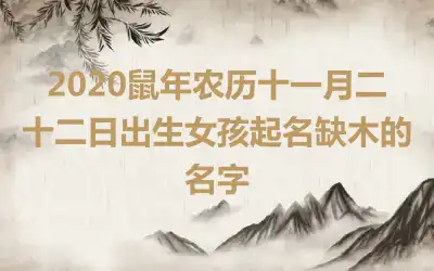 2020鼠年农历十一月二十二日出生女孩起名缺木的名字