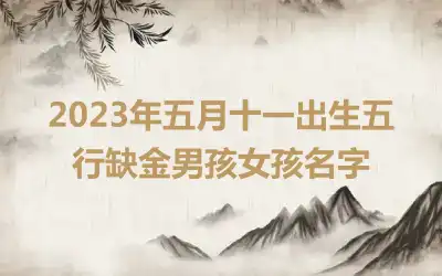 2023年五月十一出生五行缺金男孩女孩名字