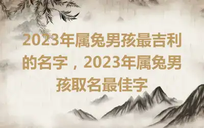 2023年属兔男孩最吉利的名字，2023年属兔男孩取名最佳字
