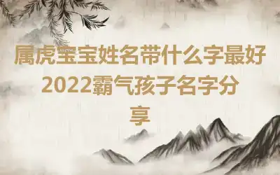 属虎宝宝姓名带什么字最好 2022霸气孩子名字分享
