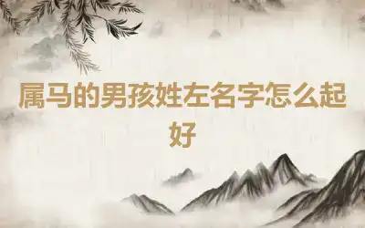 属马的男孩姓左名字怎么起好