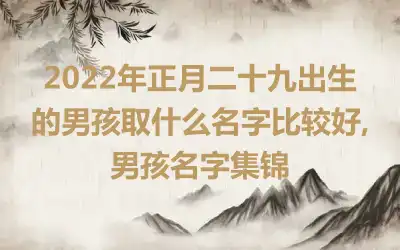 2022年正月二十九出生的男孩取什么名字比较好,男孩名字集锦