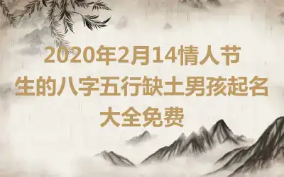 2020年2月14情人节生的八字五行缺土男孩起名大全免费