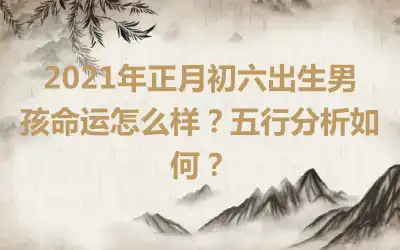 2021年正月初六出生男孩命运怎么样？五行分析如何？