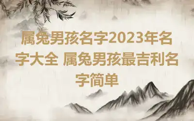 属兔男孩名字2023年名字大全 属兔男孩最吉利名字简单