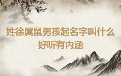姓徐属鼠男孩起名字叫什么好听有内涵