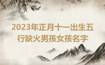 2023年正月十一出生五行缺火男孩女孩名字