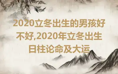 2020立冬出生的男孩好不好,2020年立冬出生日柱论命及大运