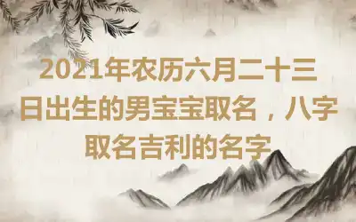 2021年农历六月二十三日出生的男宝宝取名,八字取名吉利的名字