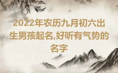 2022年农历九月初六出生男孩起名,好听有气势的名字