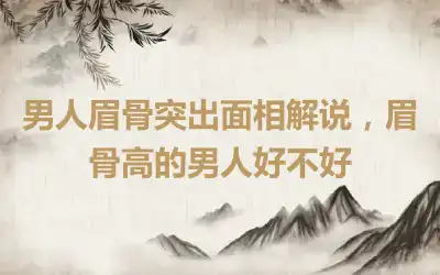 男人眉骨突出面相解说，眉骨高的男人好不好