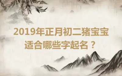 2019年正月初二猪宝宝适合哪些字起名？