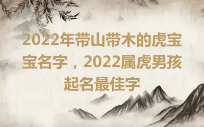 2022年带山带木的虎宝宝名字，2022属虎男孩起名最佳字