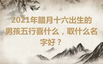 2021年腊月十六出生的男孩五行喜什么，取什么名字好？
