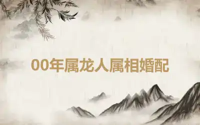 00年属龙人属相婚配