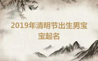 2019年清明节出生男宝宝起名