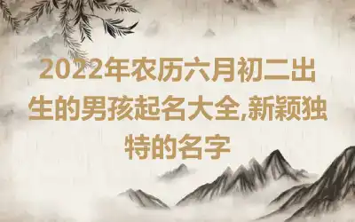 2022年农历六月初二出生的男孩起名大全,新颖独特的名字