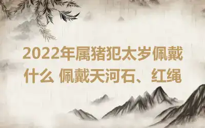 2022年属猪犯太岁佩戴什么 佩戴天河石、红绳