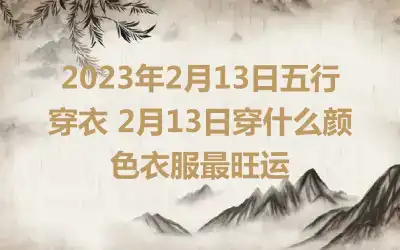 2023年2月13日五行穿衣 2月13日穿什么颜色衣服最旺运