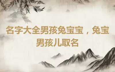 名字大全男孩兔宝宝，兔宝男孩儿取名