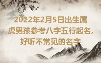 2022年2月5日出生属虎男孩参考八字五行起名,好听不常见的名字