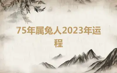 75年属兔人2023年运程