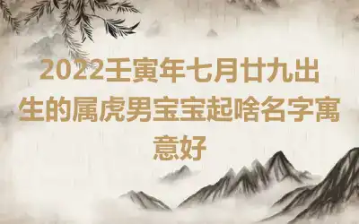 2022壬寅年七月廿九出生的属虎男宝宝起啥名字寓意好