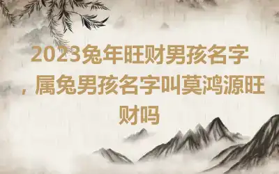 2023兔年旺财男孩名字，属兔男孩名字叫莫鸿源旺财吗