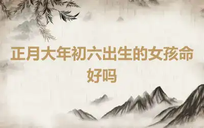 正月大年初六出生的女孩命好吗