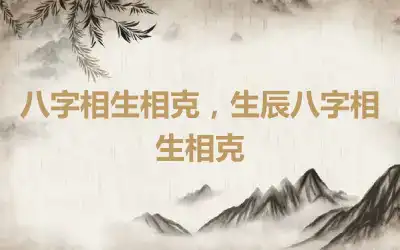 八字相生相克，生辰八字相生相克