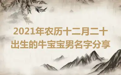 2021年农历十二月二十出生的牛宝宝男名字分享