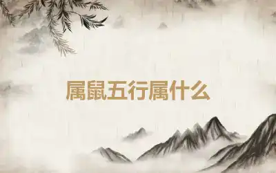 属鼠五行属什么