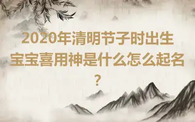 2020年清明节子时出生宝宝喜用神是什么怎么起名?