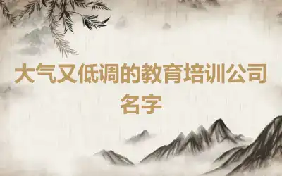 大气又低调的教育培训公司名字