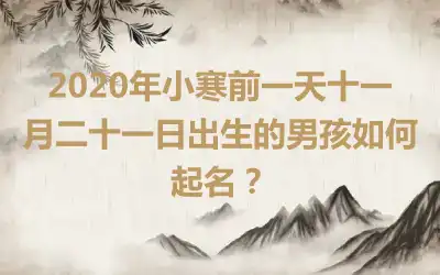 2020年小寒前一天十一月二十一日出生的男孩如何起名？