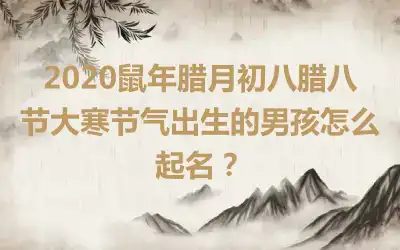 2020鼠年腊月初八腊八节大寒节气出生的男孩怎么起名？