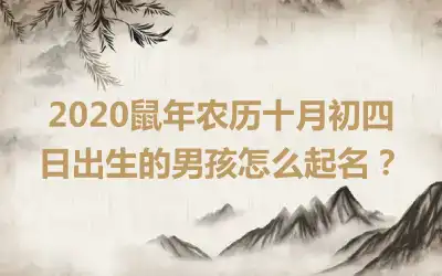2020鼠年农历十月初四日出生的男孩怎么起名?