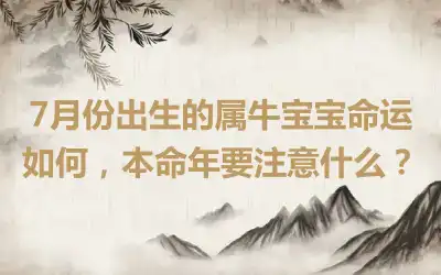 7月份出生的属牛宝宝命运如何，本命年要注意什么？