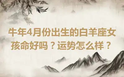 牛年4月份出生的白羊座女孩命好吗？运势怎么样？