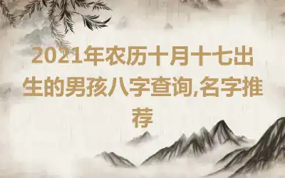 2021年农历十月十七出生的男孩八字查询,名字推荐